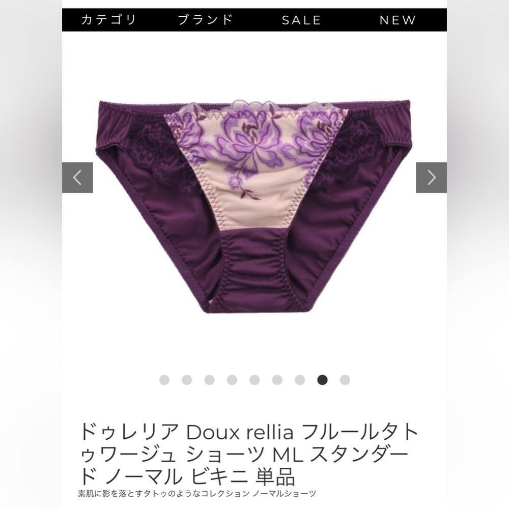 Japanese brand rose embroidered nylon panties JP-L/US-S, M